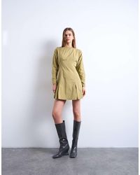 TOPSHOP - Structured Flippy Hem Mini Dress - Lyst
