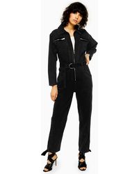 TOPSHOP Idol Black Denim Boiler Suit