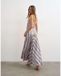 TOPSHOP - Satin Seamed Maxi Dress With Piped Edges - Lyst