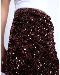 TOPSHOP - Velvet Sequin Drape Mini Skirt - Lyst