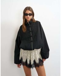 TOPSHOP - Bomber Mandarin Collar Jacket - Lyst