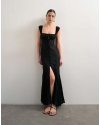 TOPSHOP - Button Front Cap Sleeve Maxi Sundress - Lyst