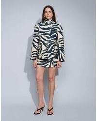 TOPSHOP - Co-Ord Zebra Print High Neck Blazer - Lyst