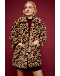topshop leopard faux fur coat