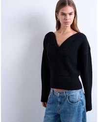 TOPSHOP - Knitted Sweetheart Neck Cinch Waist Jumper - Lyst