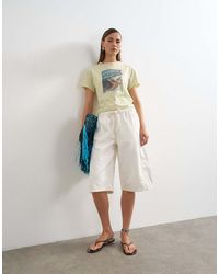TOPSHOP - Denim Pull On Barrel Short - Lyst