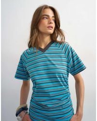 TOPSHOP - Micro V-Neck Ruched Side Tee - Lyst