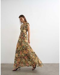TOPSHOP - Pleated Open Back Maxi Dress - Lyst
