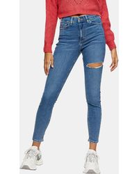 mid blue wing ripped jamie jeans