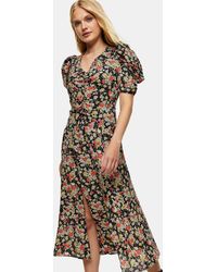 topshop floral corset midi dress