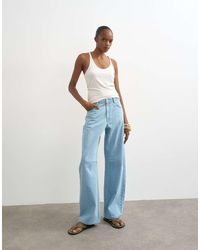 TOPSHOP - Barrel Mid Rise Jeans - Lyst