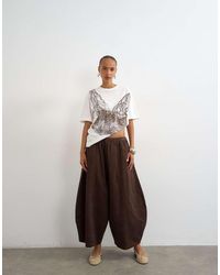 TOPSHOP - Cord Mid Length Ovoid Trouser - Lyst