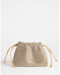 TOPSHOP - Seleena Small Diamante Drawstring Clutch Bag - Lyst