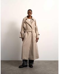 TOPSHOP - Oversized Clean Tailored Trench With Dropped Armhole - Lyst