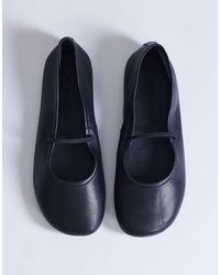 TOPSHOP - Bella Leather Round Toe Ballet Flat - Lyst