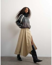 TOPSHOP - Waist Detail Asymmetric Hem Trench Skirt - Lyst