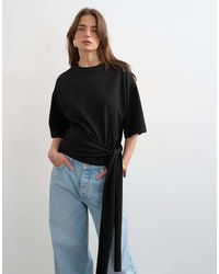 TOPSHOP - Wrap Waist Tie Detail Top - Lyst