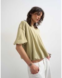 TOPSHOP - Bubble Hem Tee - Lyst