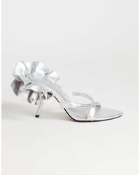 TOPSHOP - Ophelia Real Leather High Heeled Sandal With Ruffle - Lyst