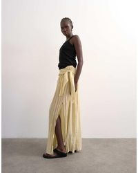 TOPSHOP - Sash Tie Crinkle Full Maxi Skirt - Lyst