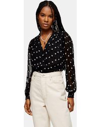 TOPSHOP Chemise avec cœurs floqués - Noir