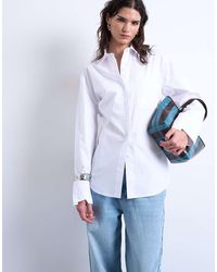 TOPSHOP - Darted Cuff Oversized Shirt - Lyst