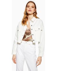 TOPSHOP Veste en jean découpée - Blanc