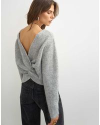 TOPSHOP - Knitted Knot Back Detail Jumper With Wool - Lyst
