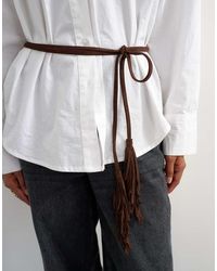 TOPSHOP - Fringe Cord Suedette Belt - Lyst