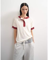 TOPSHOP - X Talia Byre Contrast Trim Jersey Top - Lyst
