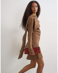 TOPSHOP - Cupro Long Sleeve Scarf Neck Cowl Back Mini Dress - Lyst