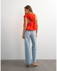 TOPSHOP - Asymmetric Ruched Back Tee - Lyst