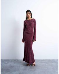 TOPSHOP - Slash Neck Midi Dress - Lyst