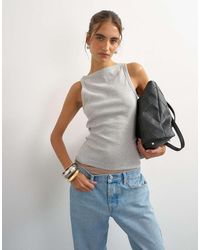 TOPSHOP - Slash Neck Racer Vest - Lyst
