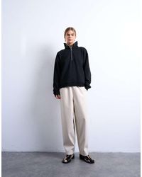 TOPSHOP - Faux Leather Awkward Length Pull On Trouser - Lyst