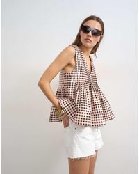 TOPSHOP - V-neck Pintuck Detail A-line Top - Lyst