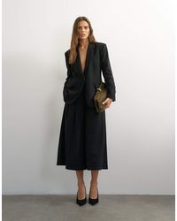 TOPSHOP - Belted Pleated Cropped Wide Leg Trouser - Lyst