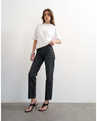 TOPSHOP - Runway Mid Rise Straight Jeans - Lyst