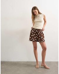 TOPSHOP - Linen Mix A-line Shorts - Lyst