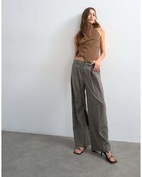 TOPSHOP - Raw Hem Low Slung Double Pleated Tailored Trouser - Lyst