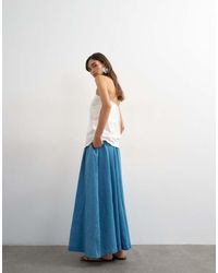 TOPSHOP - Denim Pull On Circle Maxi Skirt - Lyst