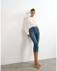 TOPSHOP - High Rise Capris Jean - Lyst