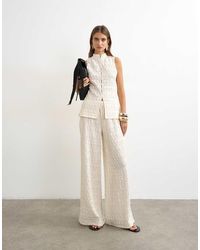 TOPSHOP - Embroidered Lace Wide Leg Trouser Co-Ord - Lyst