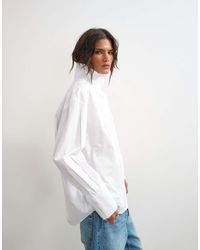 TOPSHOP - Funnel Neck Shirt - Lyst