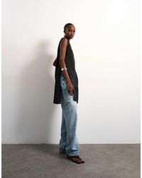 TOPSHOP - Longline Sheer Organza Tunic - Lyst