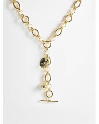 TOPSHOP - Lana Oversized Chain Necklace With Charms - Lyst