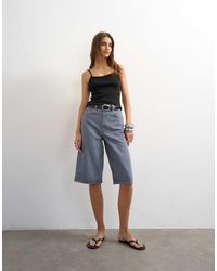 TOPSHOP - Denim Bermuda Shorts - Lyst