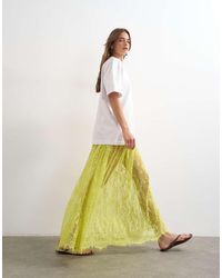 TOPSHOP - Sheer Lace Maxi Skirt - Lyst