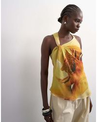 TOPSHOP - Draped Knot Shoulder Detail Top - Lyst