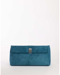 TOPSHOP - Amber Oversized Suedette Fold Over Clutch Bag With Hardware - Lyst